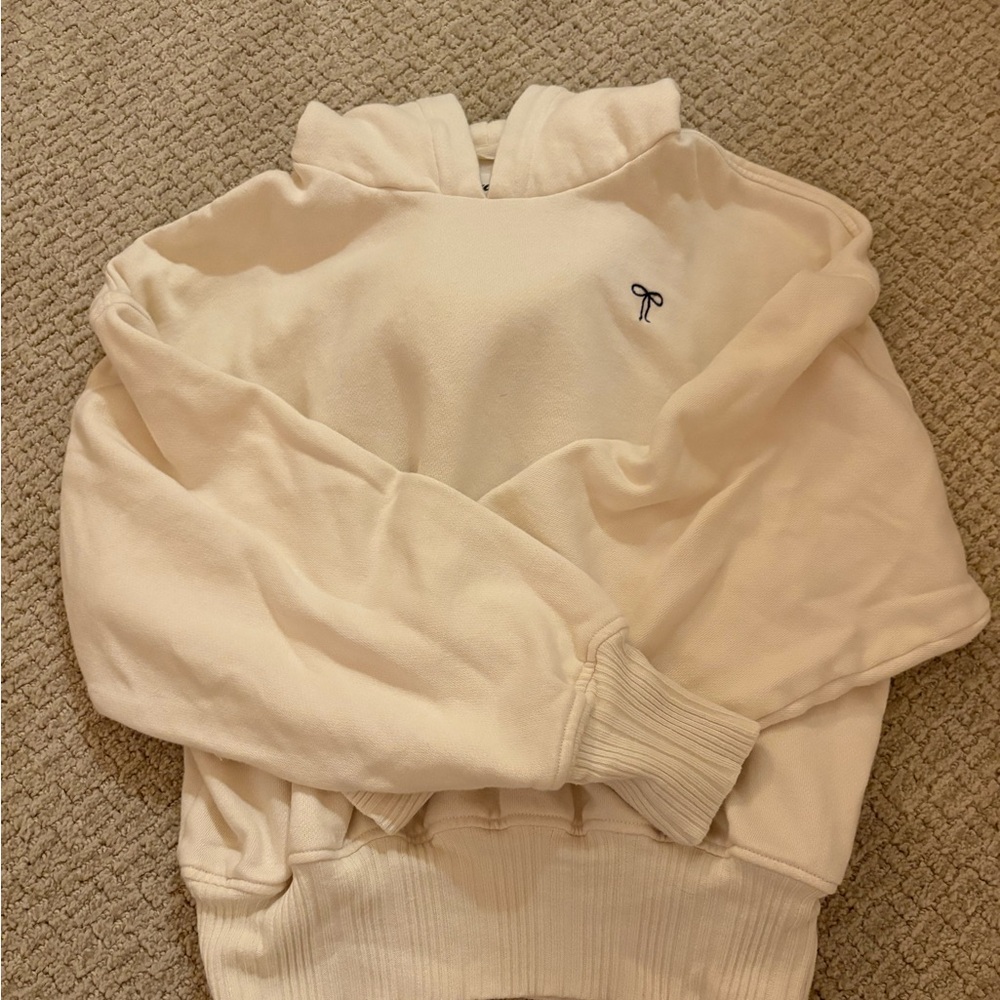 Aerie Women's Cream Hoodie Sweater Size M